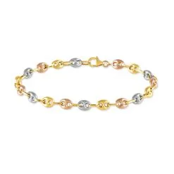 Histoire D'Or Bracelet Dami Maille Grain De Cafe Or Tricolore