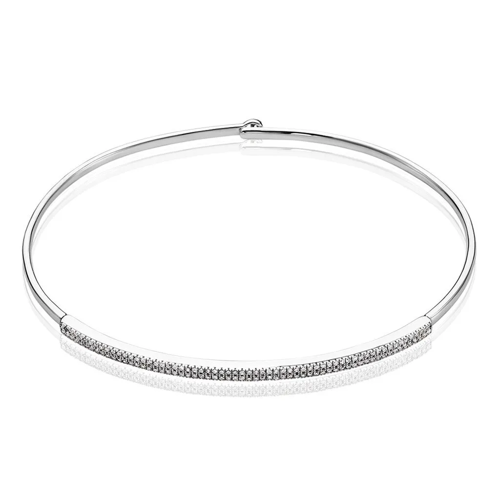 Histoire D'Or Bracelet Jonc Hermia Blanc Diamant Blanc