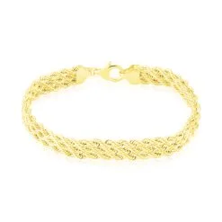 Histoire D'Or Bracelet Jerry Maille Corde 3 Rangs Or Jaune