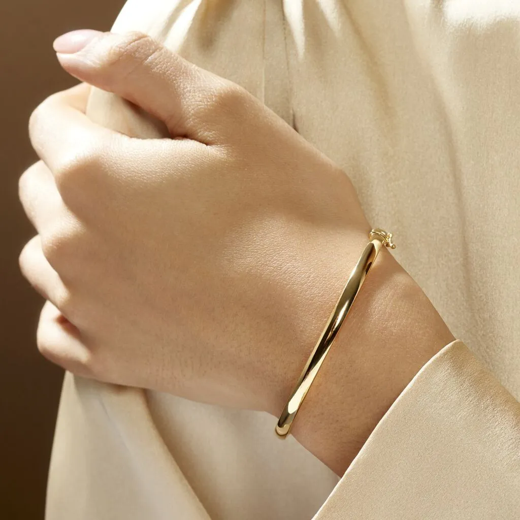 Histoire D'Or Bracelet Jonc Cynthia Fil Plat Lisse Or Jaune – Image 4