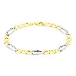 Histoire D'Or Bracelet Cameo Maille Alternee 1/3 Or Bicolore
