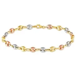 Histoire D'Or Bracelet Dami Maille Grain De Cafe Or Tricolore