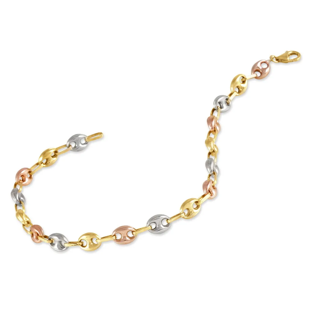 Histoire D'Or Bracelet Dami Maille Grain De Cafe Or Tricolore – Image 2