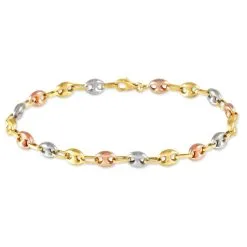 Histoire D'Or Bracelet Dami Maille Grain De Café Or Tricolore