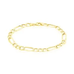 Histoire D'Or Bracelet Cameo Maille Alternee 1/3 Or Jaune