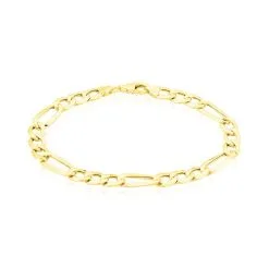 Histoire D'Or Bracelet Cameo Maille Alternee 1/3 Or Jaune