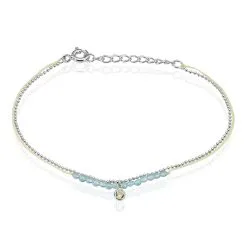 Histoire D'Or Bracelet Rafaela Argent Blanc Agate Et Oxyde De Zirconium