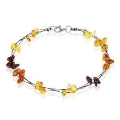 Histoire D'Or Bracelet Argent Blanc Helier Ambres