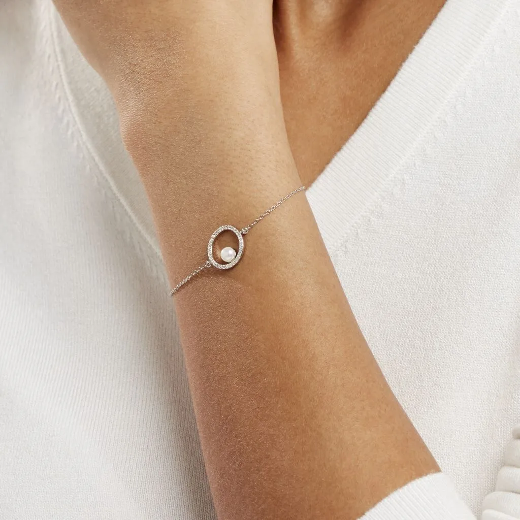 Histoire D'Or Bracelet Marthe Argent Blanc Perle De Culture Et Oxyde De Zirconium – Image 5
