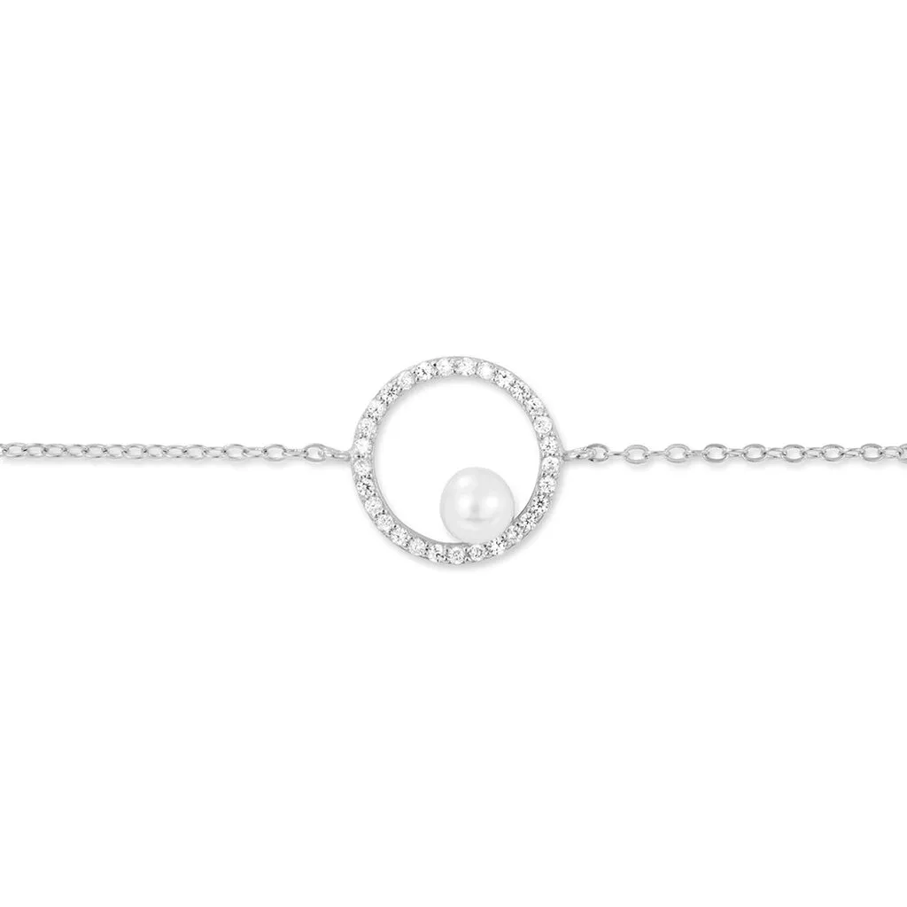 Histoire D'Or Bracelet Marthe Argent Blanc Perle De Culture Et Oxyde De Zirconium – Image 2