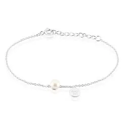 Histoire D'Or Bracelet Florenceau Argent Blanc Perle De Culture