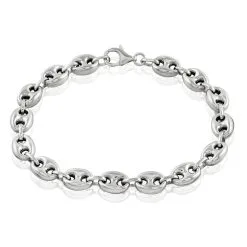 Histoire D'Or Bracelet Carrus Maille Grain De Cafe Argent Blanc