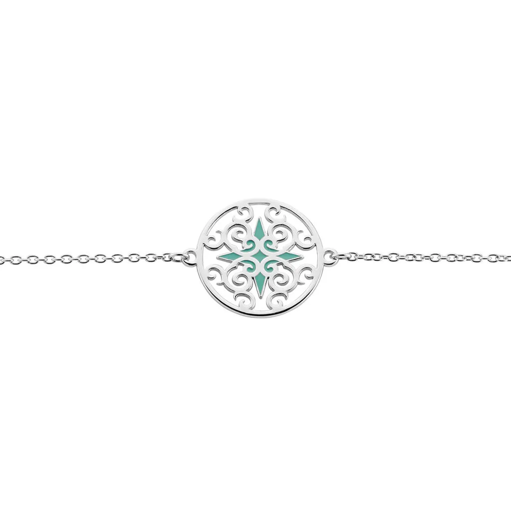 Histoire D'Or Bracelet Krysia Argent Blanc Email Turquoise – Image 2