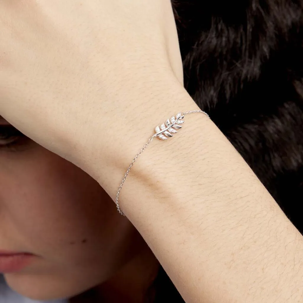 Histoire D'Or Bracelet Jade Argent Blanc Oxyde De Zirconium – Image 4