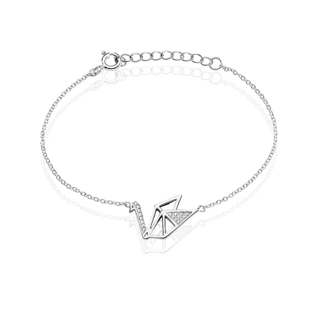 Histoire D'Or Bracelet Origami Argent Blanc Oxyde De Zirconium