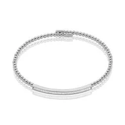 Histoire D'Or Bracelet Jonc Fuerza Argent Blanc Oxyde De Zirconium