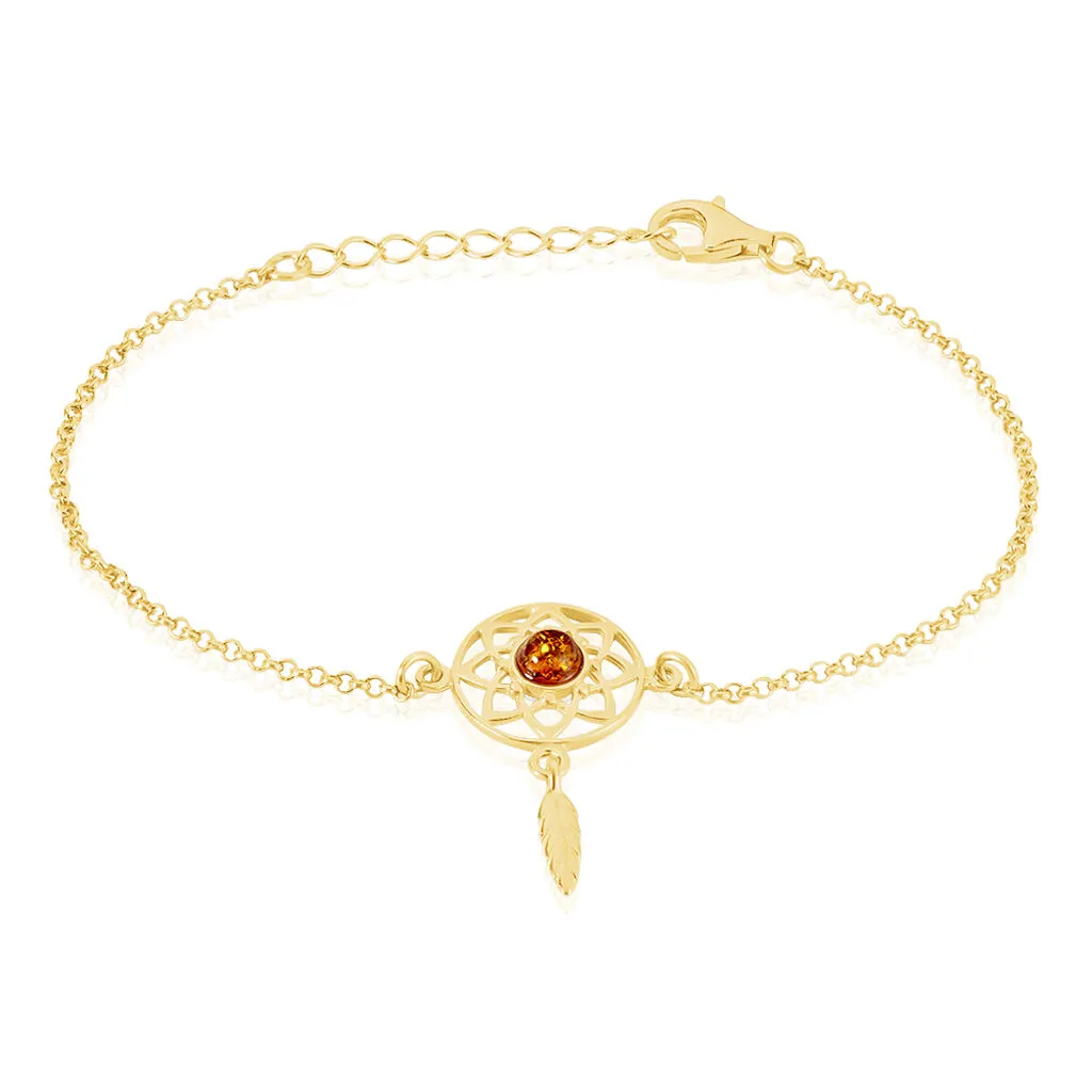 Histoire D'Or Bracelet Argent Doré Lona Ambre