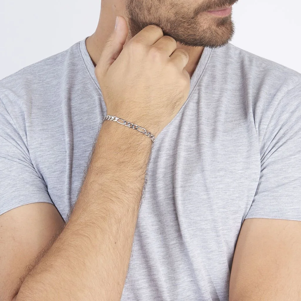 Histoire D'Or Bracelet Vivian Maille Alternee 1/3 Argent Blanc – Image 4