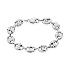 Histoire D'Or Bracelet Carrus Maille Grain De Cafe Argent Blanc