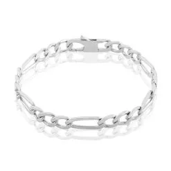 Histoire D'Or Bracelet Vivian Maille Alternee 1/3 Argent Blanc