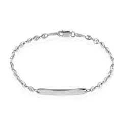 Histoire D'Or Bracelet Identité Caroline Maille Grain De Cafe Argent Blanc