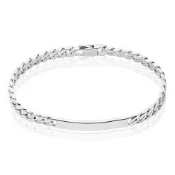 Histoire D'Or Bracelet Identité Clementine Maille Gourmette Argent Gris