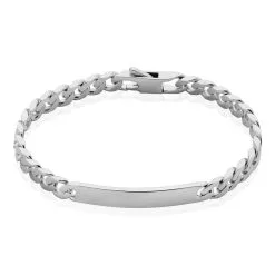 Histoire D'Or Bracelet Identité Casper Maille Gourmette Argent Blanc