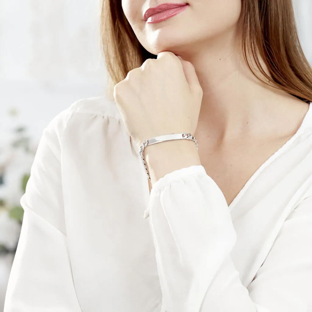 Histoire D'Or Bracelet Identité Casper Maille Gourmette Argent Blanc – Image 4