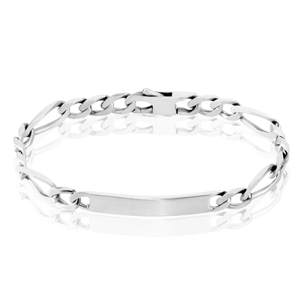 Histoire D'Or Bracelet Identité Vivian Maille Alternee 1/3 Argent Vieilli