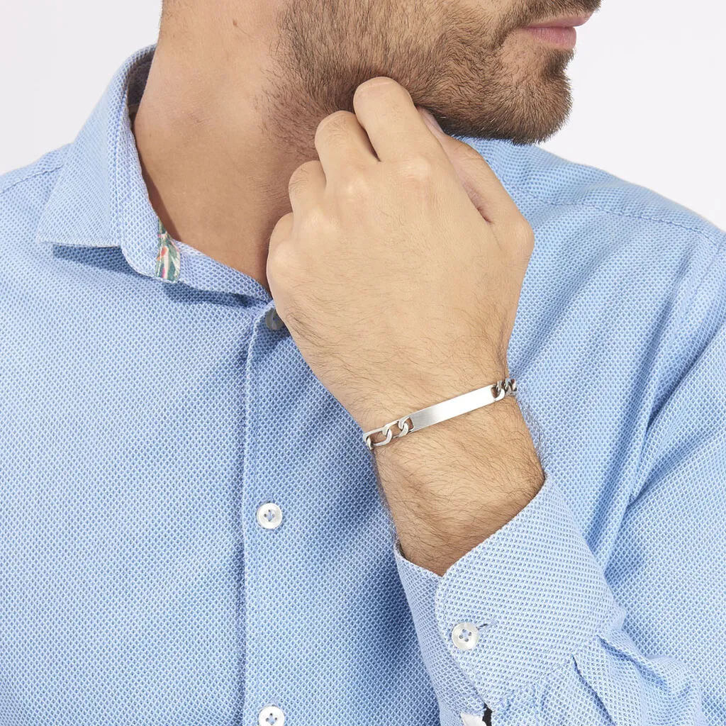 Histoire D'Or Bracelet Identité Vivian Maille Alternee 1/3 Argent Vieilli – Image 4