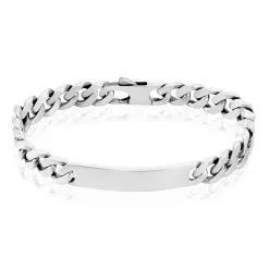 Histoire D'Or Bracelet Identité Casper Maille Gourmette Argent Blanc