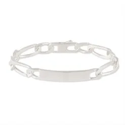 Histoire D'Or Bracelet Identité Vila Maille Alternee 1/2 Argent Blanc