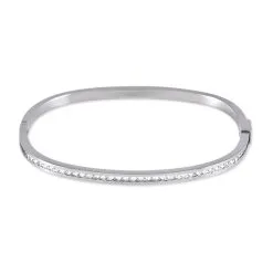 Histoire D'Or Bracelet Jonc Nagnouma Acier Blanc Oxyde De Zirconium