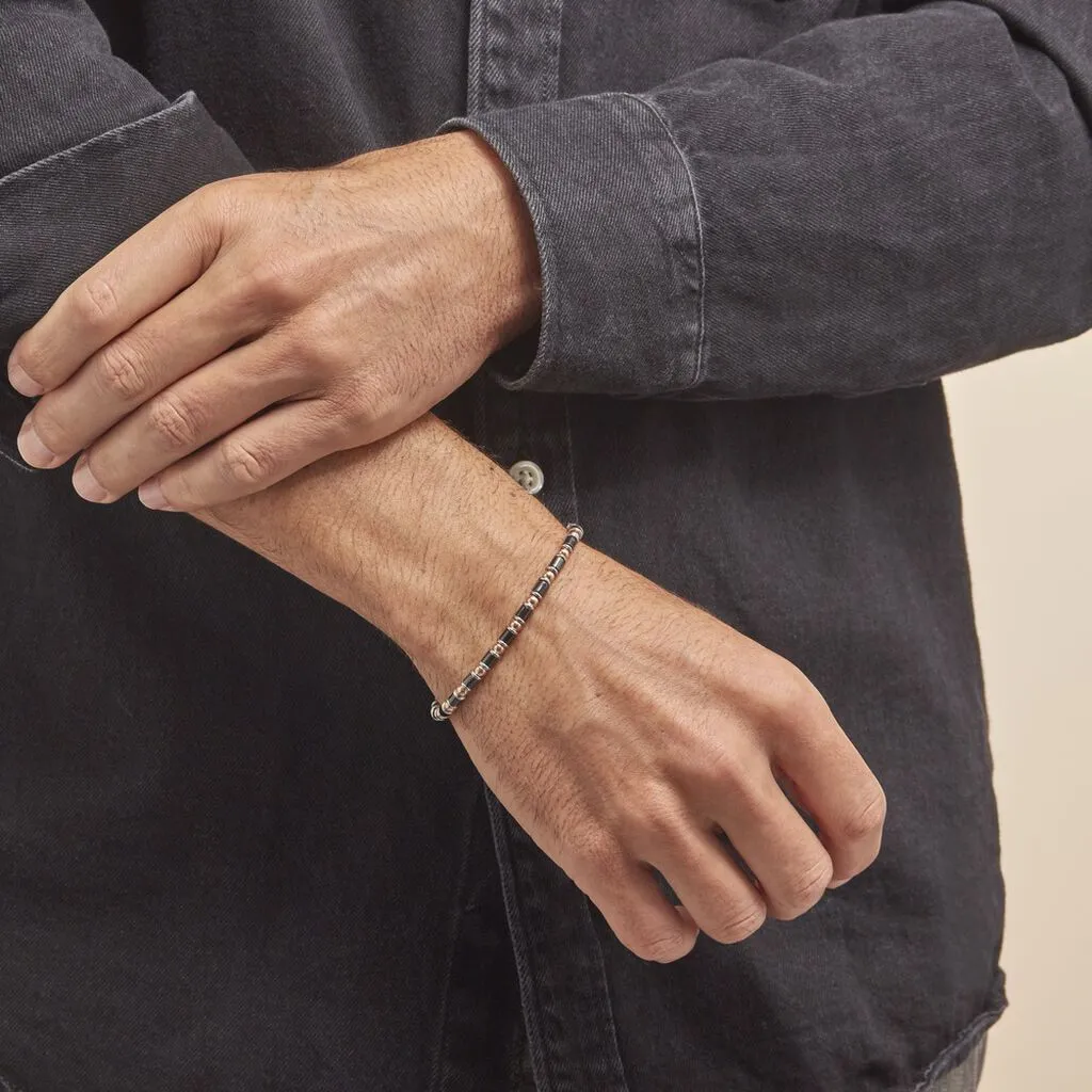 Histoire D'Or Bracelet Acier Blanc Et Rose Et Ceramique Noire Baudouin – Image 3