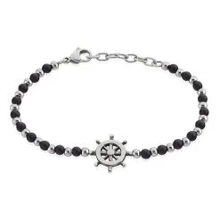 Histoire D'Or Bracelet Arsenius Acier Blanc Onyx