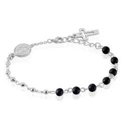 Histoire D'Or Bracelet Maximus Acier Blanc Onyx