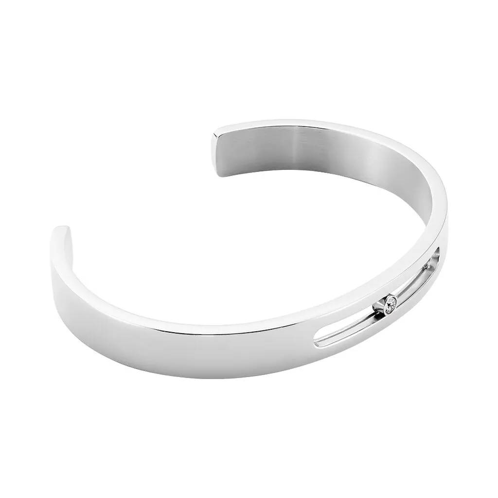 Histoire D'Or Bracelet Jonc Zeto Acier Blanc Strass – Image 2