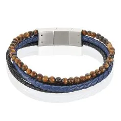 Histoire D'Or Bracelet Acier Blanc Ulric œil De Tigre