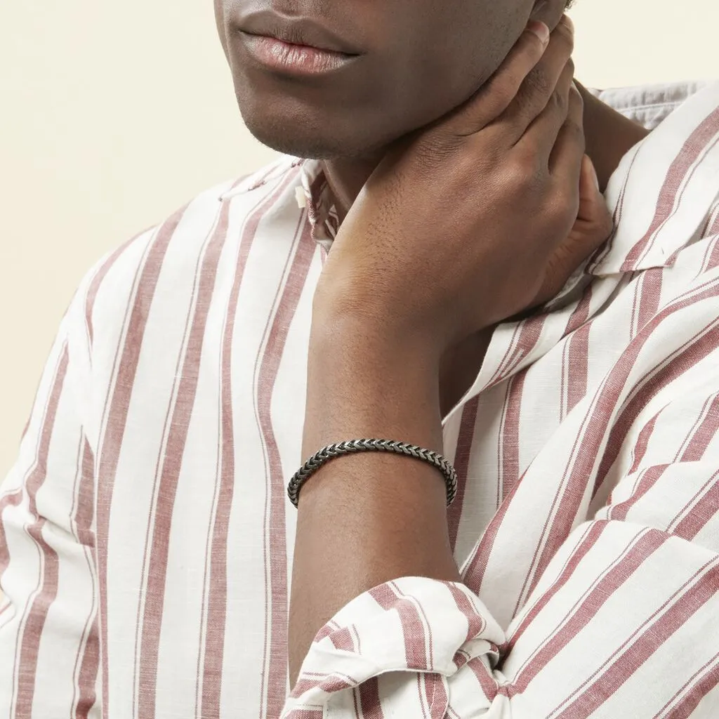 Histoire D'Or Bracelet Jasone Maille Franco Acier Gris – Image 3