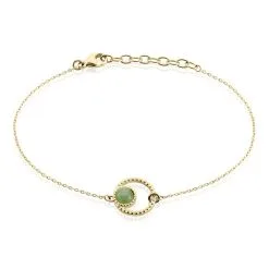 Histoire D'Or Bracelet Amalthea Plaqué Or Doré Aventurine Vert