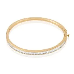 Histoire D'Or Bracelet Jonc Frieda Plaqué Or Jaune Oxyde De Zirconium