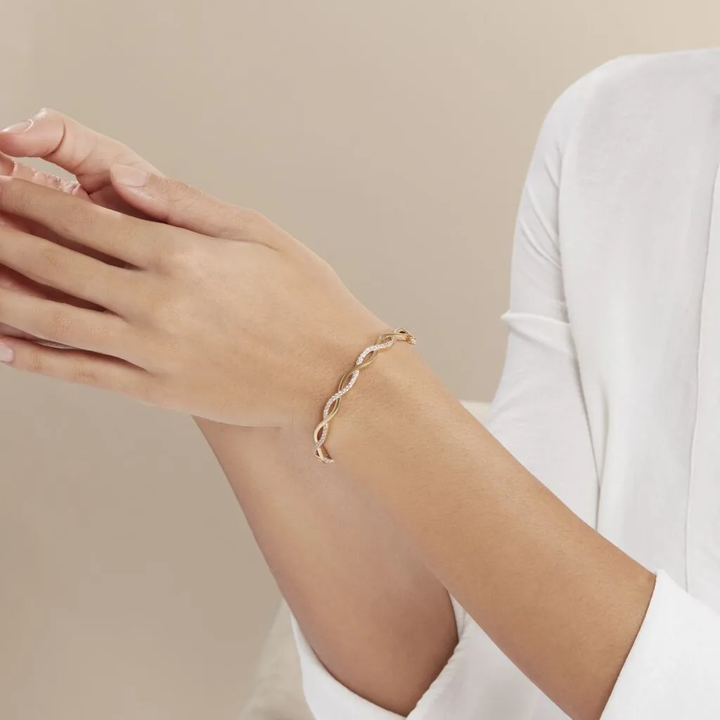 Histoire D'Or Bracelet Jonc Imae Plaqué Or Jaune Oxyde De Zirconium – Image 3