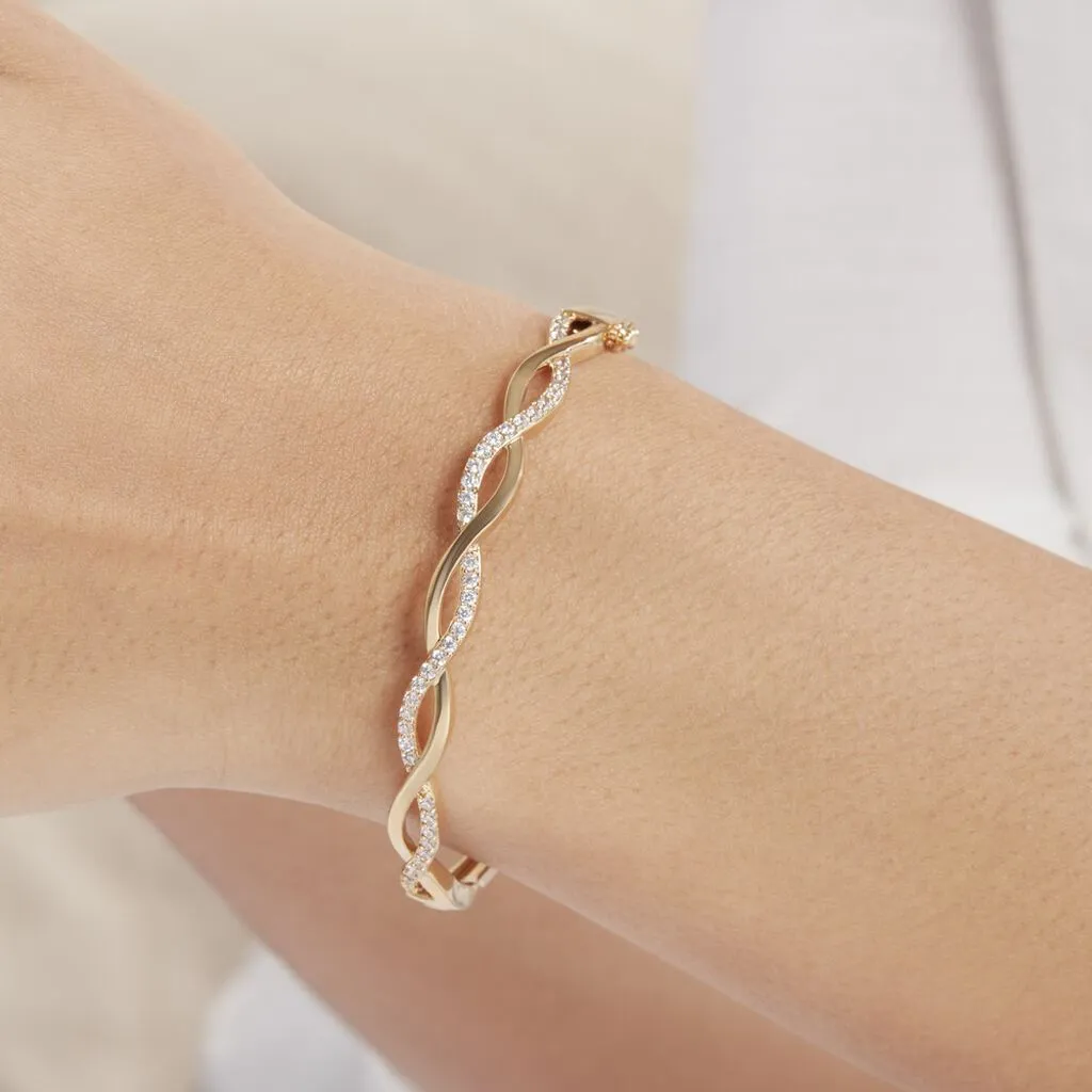 Histoire D'Or Bracelet Jonc Imae Plaqué Or Jaune Oxyde De Zirconium – Image 4