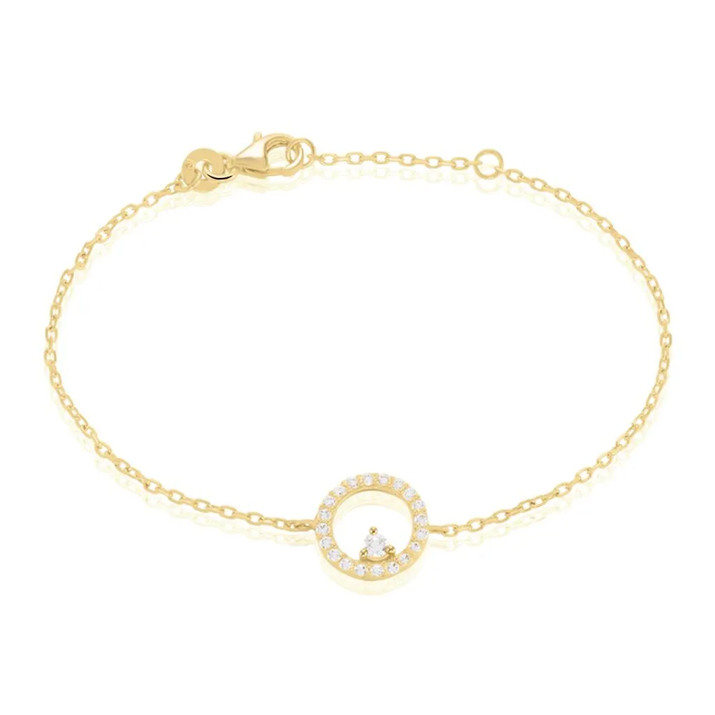 Histoire D'Or Bracelet Lila Plaqué Or Jaune Oxyde De Zirconium