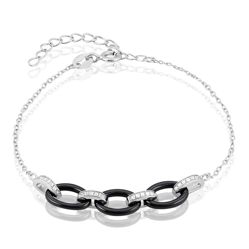 Histoire D'Or Bracelet Nowell Argent Blanc Oxyde De Zirconium Et Céramique