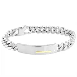 Jourdan Bracelet Identité Adoline Acier Blanc Diamant